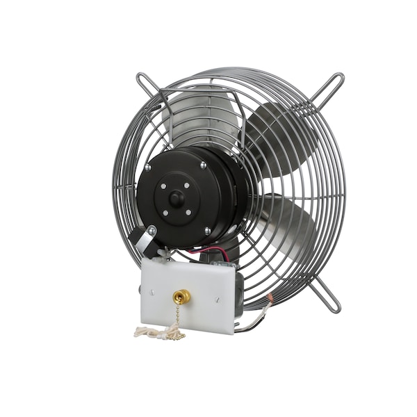 Exhaust Fan, 10" TEAO Motor, 120V, Wire Guard, 1/12HP, 3-Speed, Gray
